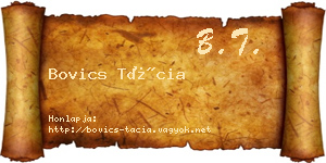 Bovics Tácia névjegykártya